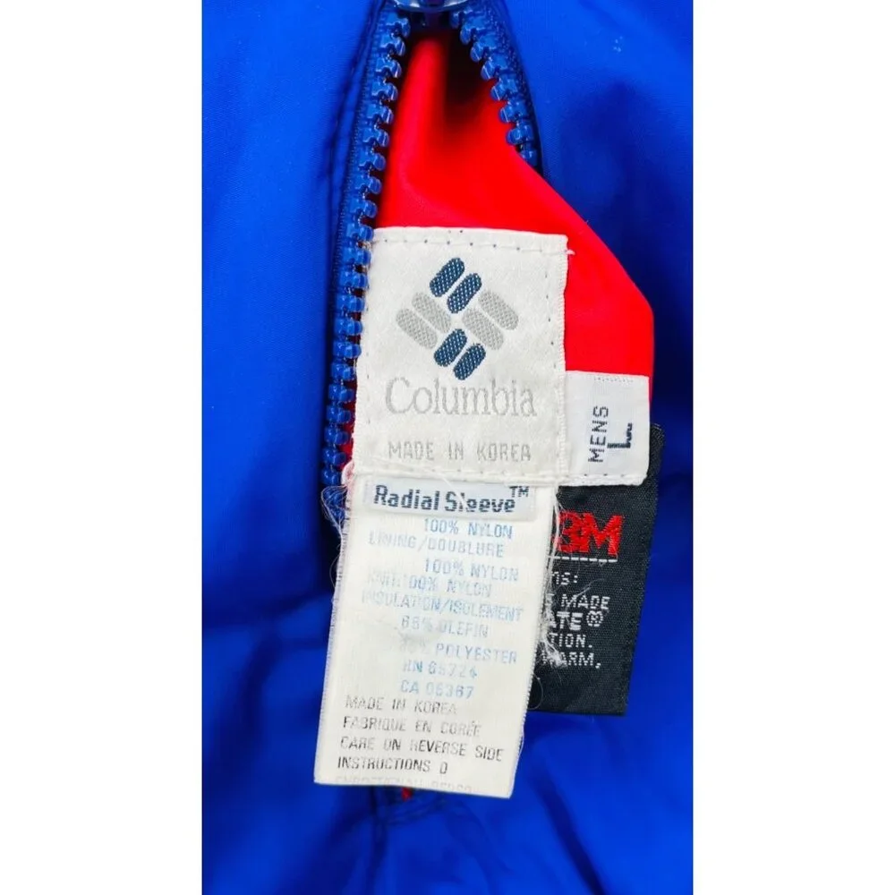 Vintage Columbia‎ Men's Ski Coat Jacket Large Reversible Blue Red 3M Thinsulate